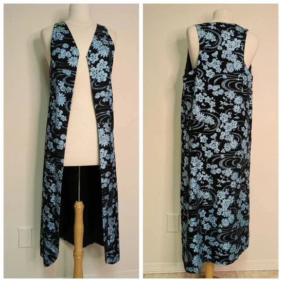 Whimsygoth Fairycore Maxi Duster Velvet Longline Cardigan Size XS/S* - Picture 2 of 5